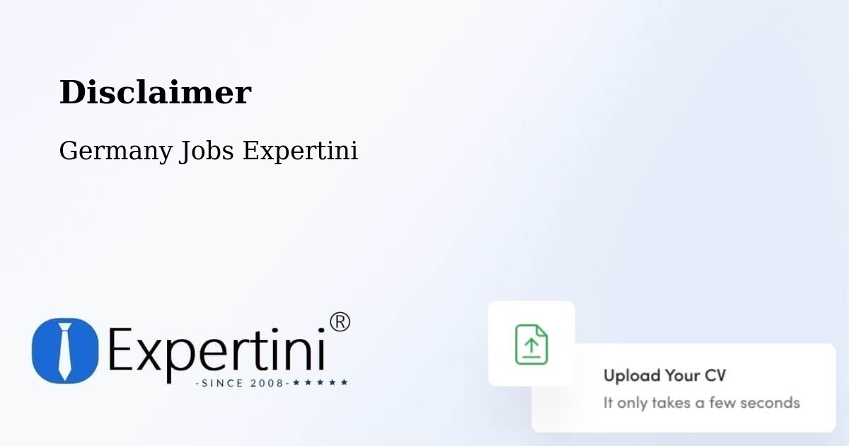 Disclaimer – Ismaning - Germany Jobs Expertini